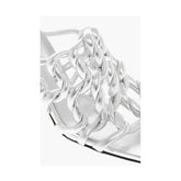 Bottega Veneta Silver Leather Women Sandal -   -  Bottega Veneta.